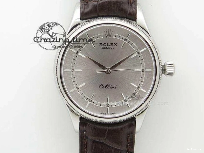 1223 Cellini Date VF Best Edition SS Black Dial Stick Markers On Black Leather Strap A Lightweight 3725